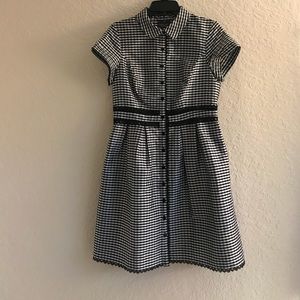Adrianna Papell Black and White Gingham Dress